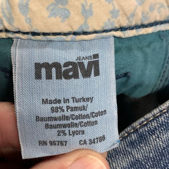 Mavi Mindy Blue Medium Wash Lower Rise Faded Flare Leg Jeans Size 26 - Picture 12 of 14